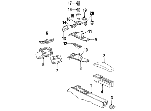 1985 Pontiac Firebird Rear Ashtray Diagram for 14069107