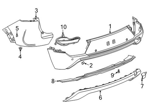 2024 Chevy Trailblazer Bumper & Components - Rear Diagram 3 - Thumbnail