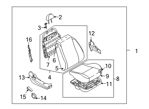 2008 Chevy Aveo Seat Back Cover, Beige Diagram for 96463355