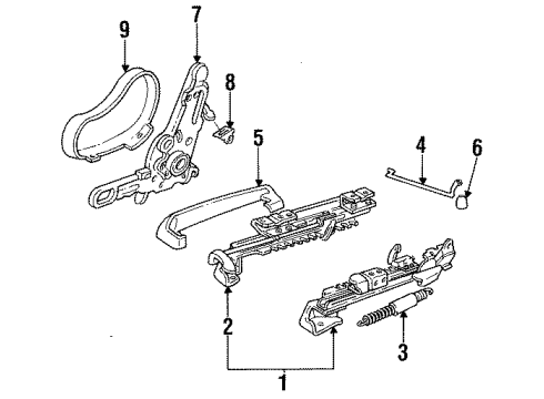 1998 Oldsmobile Achieva Seat Track, Front Diagram for 16739567
