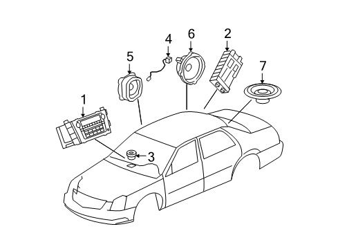 2011 Cadillac DTS Windshield Pillar Speaker Diagram for 10363178