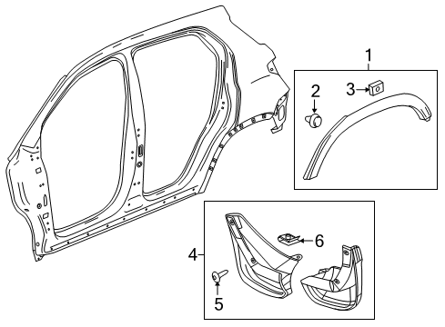 2016 Chevy Trax Mud Guard Diagram for 95918834