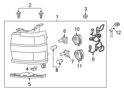 2015 Chevy Silverado 2500 HD Headlamp Components Diagram