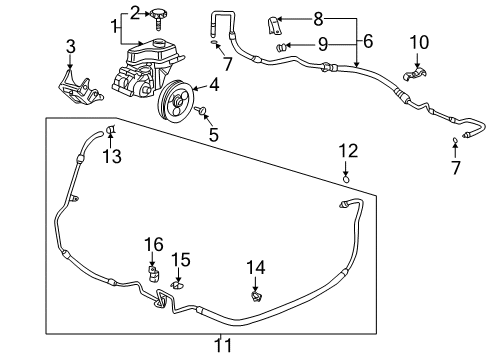 2001 Cadillac DeVille P/S Pump & Hoses Diagram 2 - Thumbnail