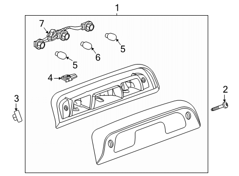 2019 Chevy Silverado 1500 Backup Lamp Bulb Diagram for 13503403