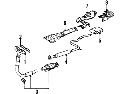 1997 Saturn SC2 Exhaust Manifold Diagram for 21006802