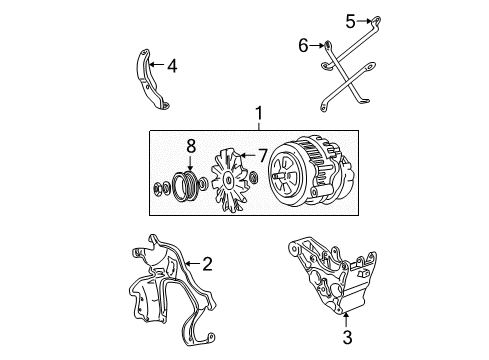 1995 Chevy C2500 Alternator Diagram for 19152476