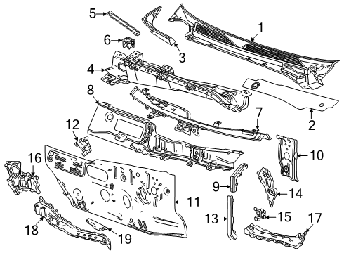 2024 GMC Sierra EV Cowl Diagram