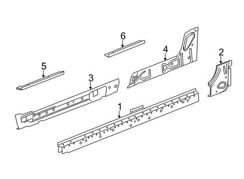 2018 Cadillac Escalade ESV Inner Rocker, Rear Passenger Side Diagram for 25982605
