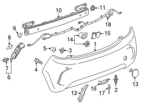 2020 Chevy Spark Bumper & Components - Rear Diagram 2 - Thumbnail