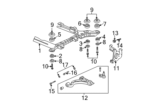 2001 Cadillac DeVille Front Suspension Components Diagram 2 - Thumbnail