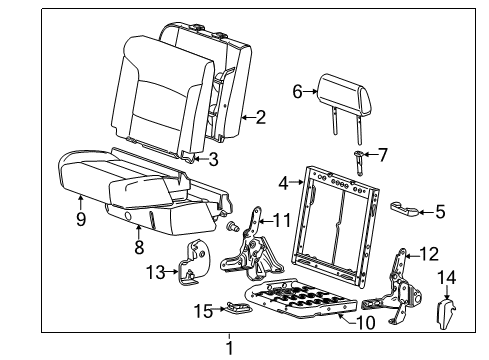 2015 Chevy Silverado 2500 HD Rear Seat Components Diagram 4 - Thumbnail