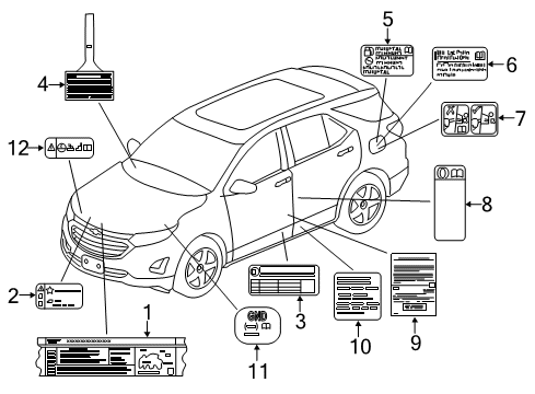 2023 Chevy Equinox Information Labels Diagram