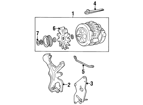1992 GMC C3500 Alternator Diagram for 10463392
