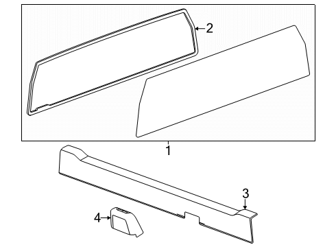 2024 Chevy Silverado EV Glass & Hardware - Back Glass Diagram