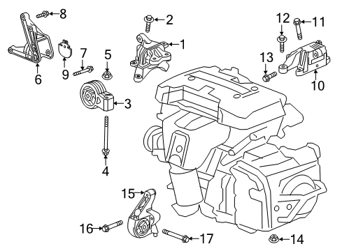 2019 Buick Envision Transmission Mount Diagram for 23341146