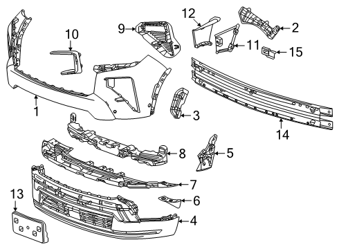 2025 Chevy Traverse Bumper & Components - Front Diagram 2 - Thumbnail