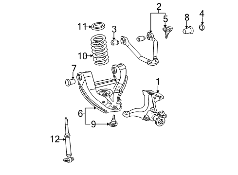 2000 Chevy C2500 Front Suspension Components Diagram 4 - Thumbnail