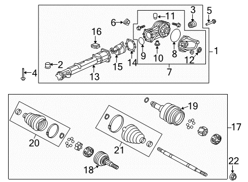 2008 GMC Acadia Axle & Differential - Rear Diagram