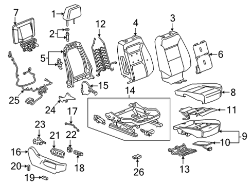 2024 Chevy Tahoe Passenger Seat Components Diagram 2 - Thumbnail