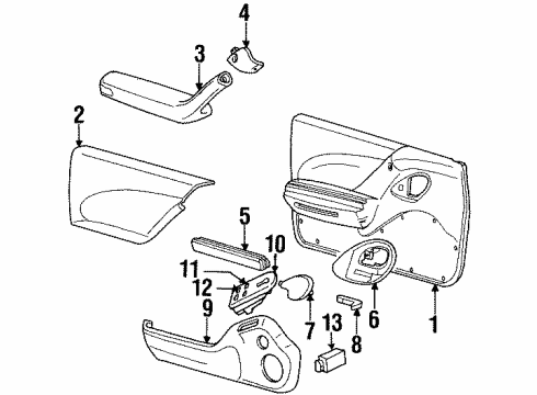 1993 Pontiac Bonneville Bezel, Passenger Side Diagram for 25635867
