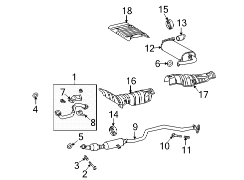 2010 Pontiac Vibe Muffler & Pipe Diagram for 88975830