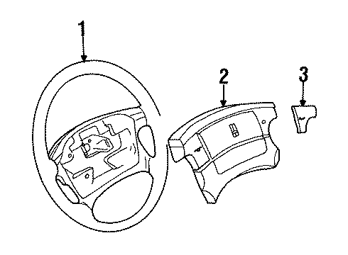 1991 Oldsmobile Custom Cruiser Steering Wheel & Trim Diagram
