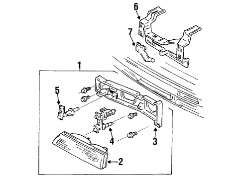 1990 Pontiac Sunbird Headlamps Diagram