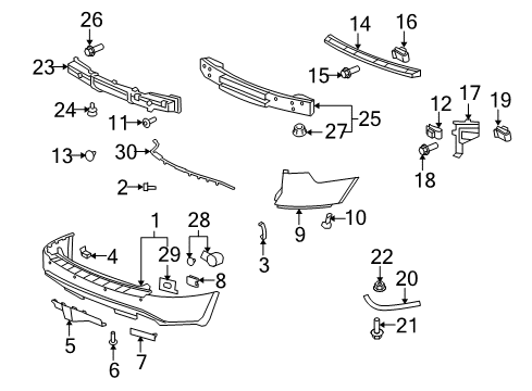 2009 Chevy Traverse Reflector, Rear Driver Side Diagram for 25881881