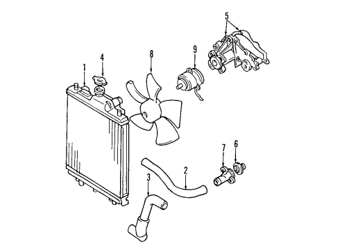 1998 Chevy Metro Radiator & Components Diagram 5 - Thumbnail