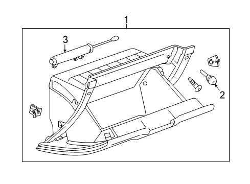 2014 Chevy Silverado 1500 Glove Box Assembly, Black Diagram for 22972489