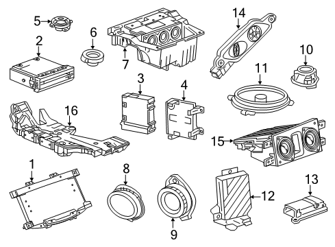 2017 Cadillac CT6 Rear Speaker Diagram for 22982998