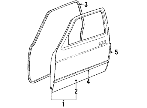 1988 Chevy S10 Door & Components Diagram