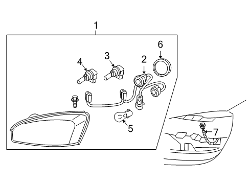 2008 Chevy Malibu Headlamp Components Diagram 2 - Thumbnail