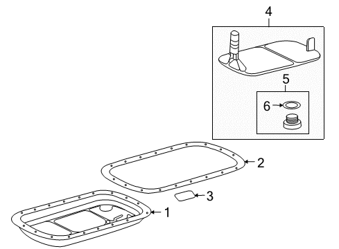 2008 Pontiac G8 Transmission Pan Gasket Diagram for 96042862