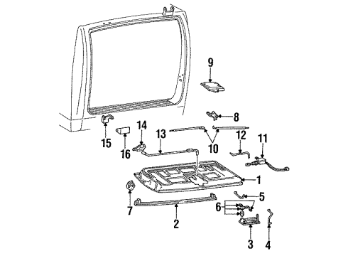 1997 Chevy C2500 Suburban Gate & Hardware Diagram