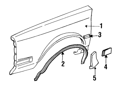 1987 Oldsmobile Cutlass Ciera Lower Molding, Front Passenger Side Diagram for 22512386