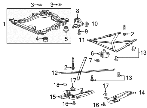 2019 Buick Cascada Shock Bolt, Rear Diagram for 11515776