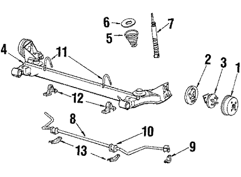 1984 Chevy Cavalier Rear Suspension Components Diagram 2 - Thumbnail