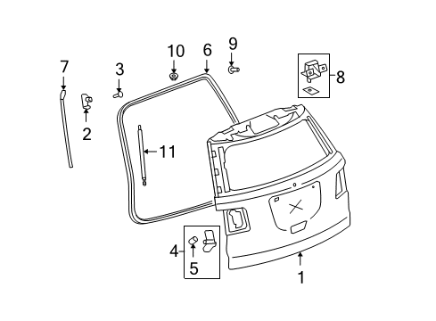 2016 GMC Acadia Lift Cylinder, Driver Side Diagram for 84298332