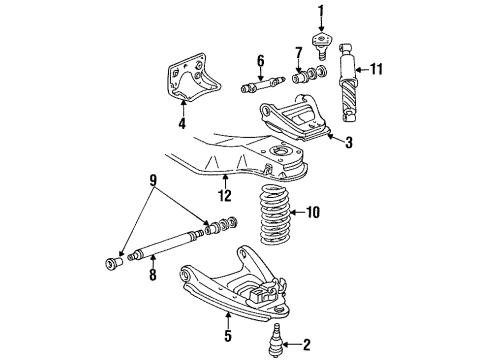 1987 Chevy P20 Front Suspension Components Diagram