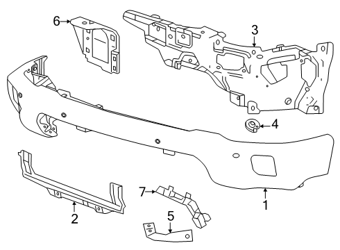 2024 Chevy Silverado 2500 HD Bumper & Components - Front Diagram 3 - Thumbnail
