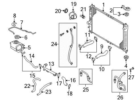 2005 Chevy Aveo Reservoir Assembly Diagram for 96817343