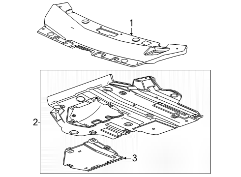 2025 Buick Enclave Deflector, Front End/Bumper Filler Diagram for 85522068