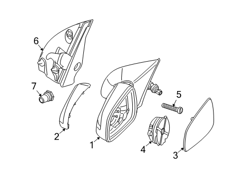 2008 Saturn Astra Mirrors Diagram 2 - Thumbnail