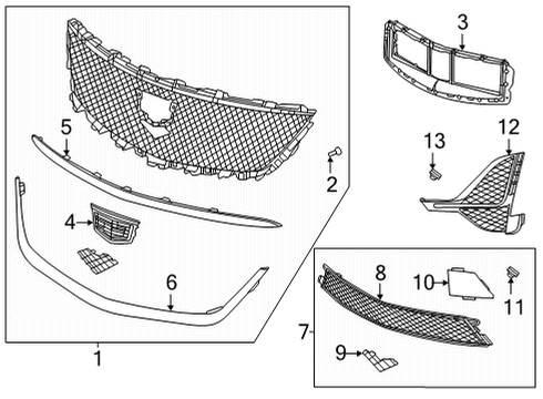 2024 Cadillac CT5 Grille & Components Diagram 7 - Thumbnail