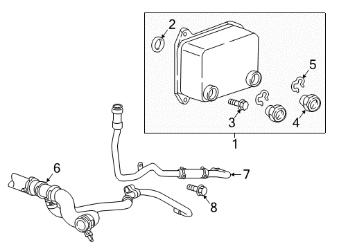 2017 Cadillac CTS Coolant Line Diagram for 12678753