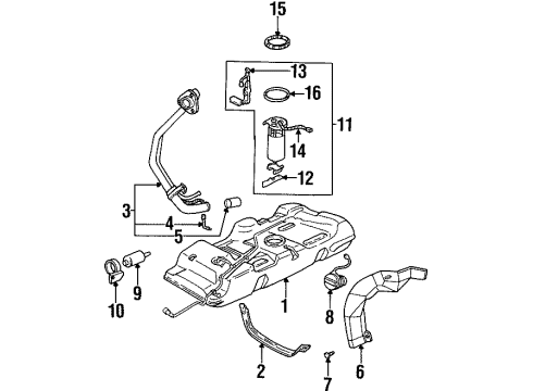 1997 Oldsmobile Silhouette Fuel Cap Diagram for 25060147