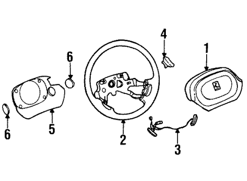 2002 Saturn SL2 Steering Wheel & Trim Diagram