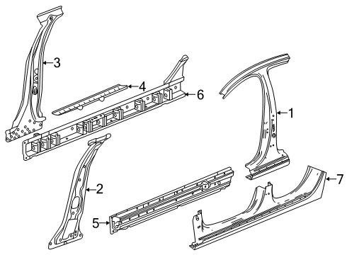 2020 Buick Regal Sportback Reinforcement, Door Opening Rocker Panel Diagram for 39124675